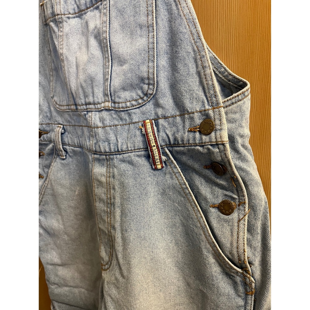 ABE Jeans Denim Shortalls Unisex Small Light Wash Vintage 90s Made in USA 4392 - Picture 7 of 13